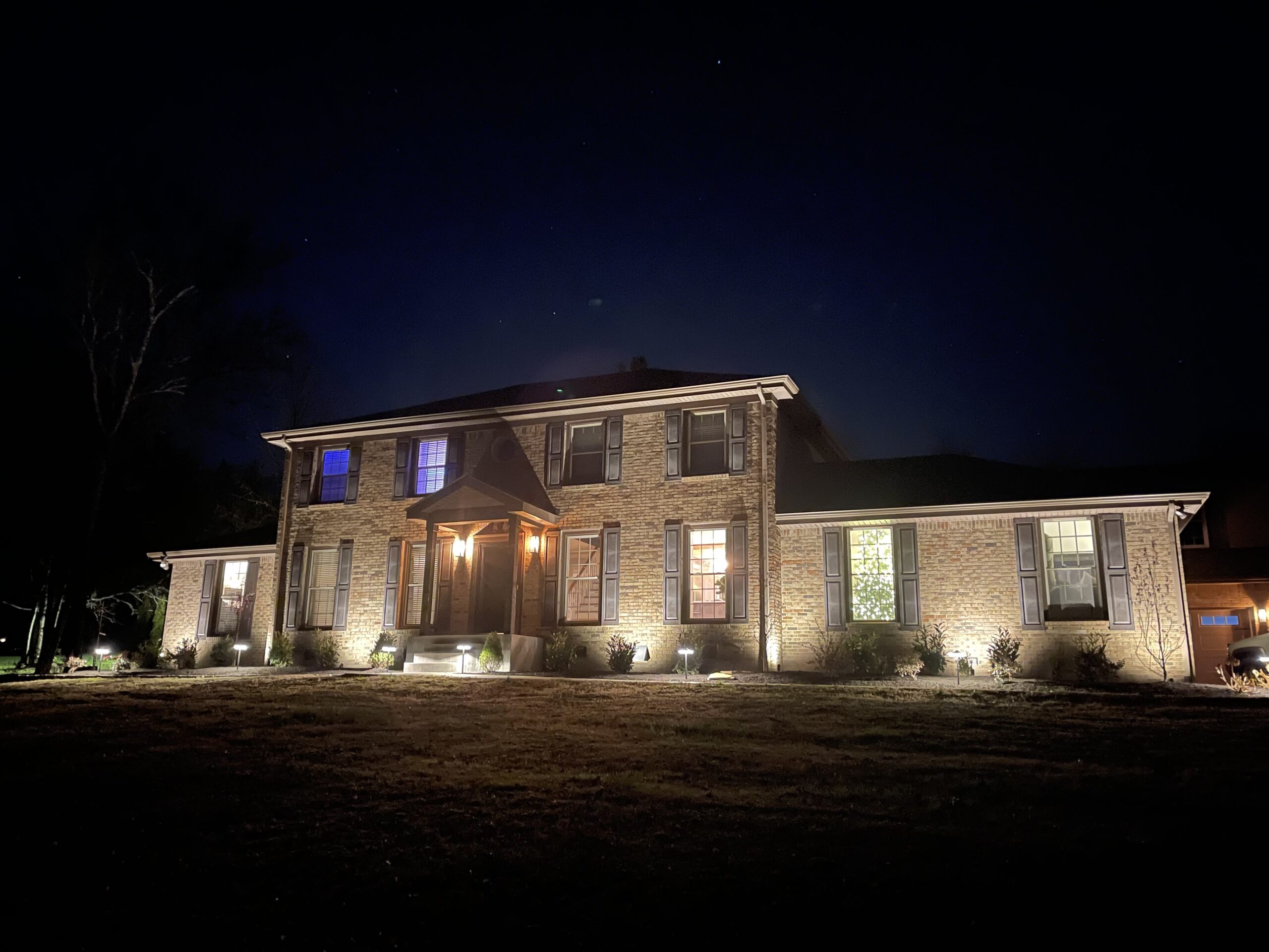 Outdoor lighting on a Middle Tennessee property